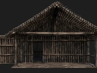 Old Wooden House 4K Textures GameReady 146 Low-poly 3D model