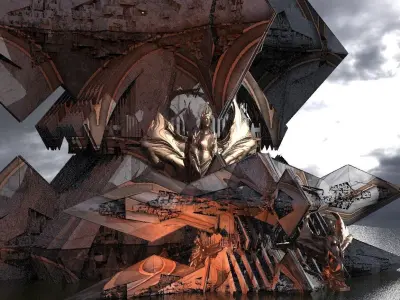 Sci-Fi Egyptian Maze Ships 3D model