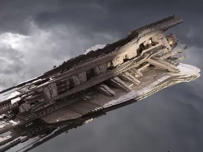 Sci fi Zulu library cigar ship  3D model