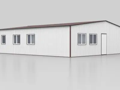 Modular building Mini mart Low-poly 3D model