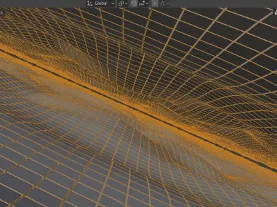 Abstract Scifi Cube Wave 3D model