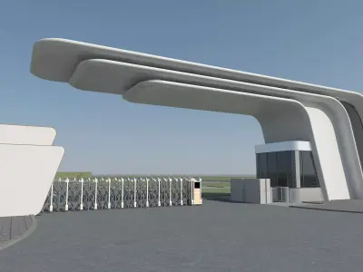 Modern Park Entrance 3D model