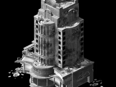 The future world - street waste 02 3D model