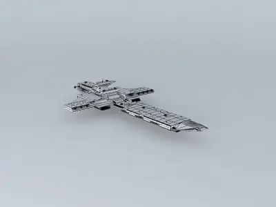 BFS Ra T121  Battle Fortress Class Spaceship Free 3D model