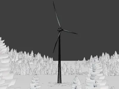 Wind turbine E82 H-162 RD 162 m 3D model
