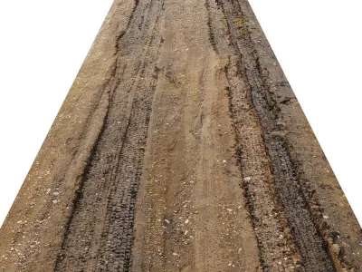 16K Dry Dirt Road material N12 - 16 meters 3D model