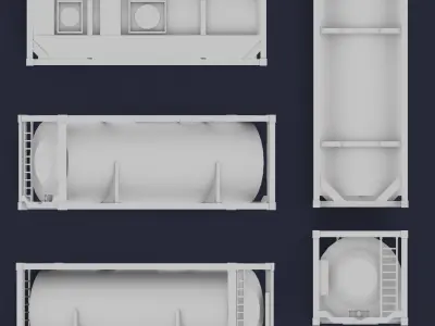 Container two containers Low-poly 3D model