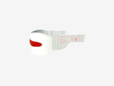 SciFi Glasses I02 White Red - Character Design Fashion Low-poly 3D model