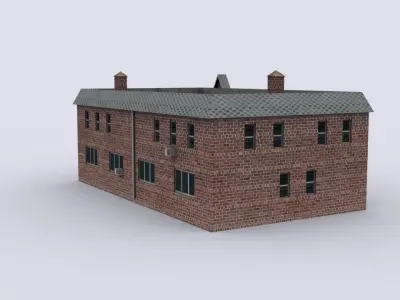 brick house 2 Low-poly 3D model
