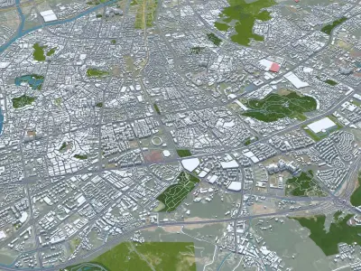 Zhongshan Guangdong Province China 80km AI Low-poly 3D model