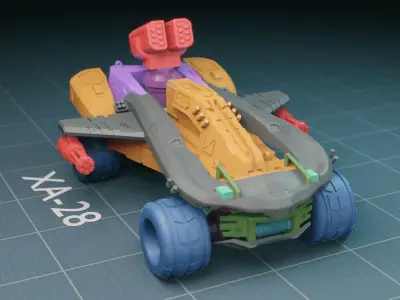 XA-28 toy vehicle wheels 3D print model