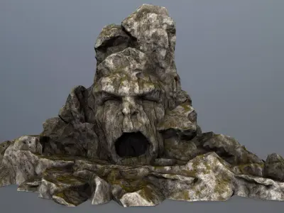 rock gate Low-poly 3D model