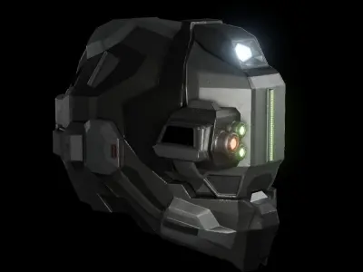 Sci-Fi helmet 3D model 6