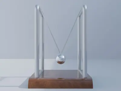 Swinging Balls Newtons Cradle Style Detailed  Free low-poly 3D model