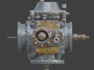 Weathered Industrial Flow Meter 3D Model Low-poly 3D model