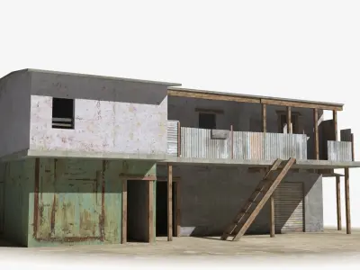 Slum x19 Low-poly 3D model