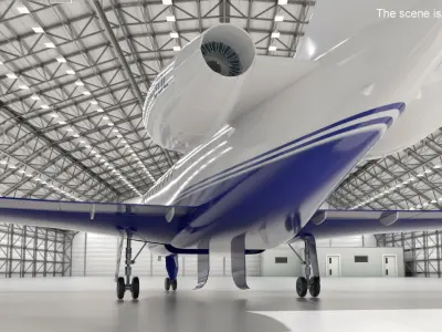  Business Jet Dassault Falcon 2000 Blue 