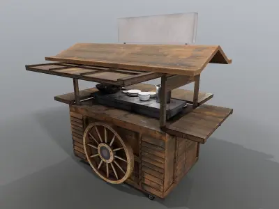 Yatai - Japanese mobile food cart 3D model