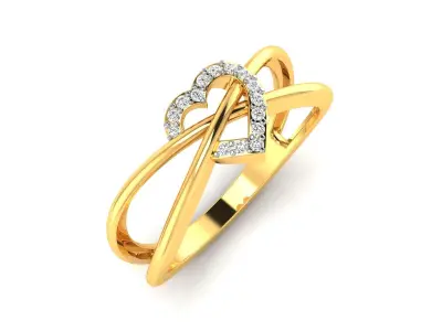 Solitaire Wedding Engagement Women Heart Ring 3D print model