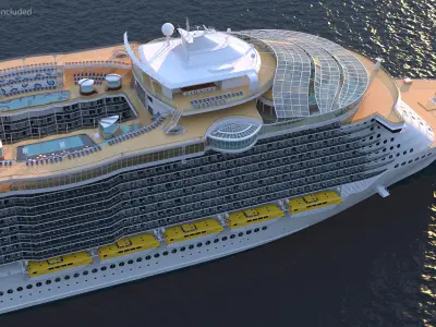  Luxury Cruise Ship Oasis of the Seas Rigged for Cinema 4D 