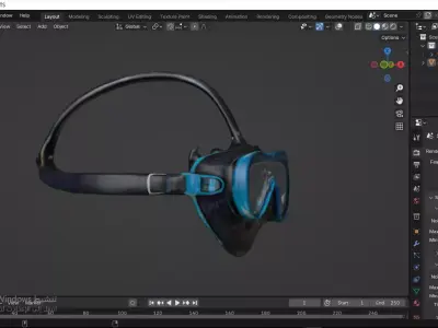 Diving Goggle Free low-poly 3D model