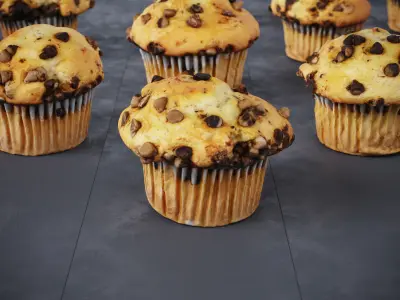 Chocolate Chip Muffins 4 Models
