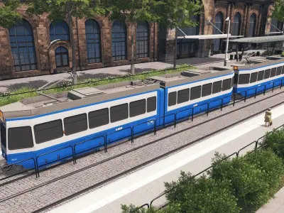 Zurich Tram 2000 Low-poly 3D model