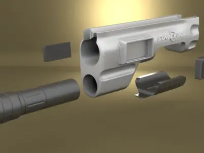Airsoft SureFire 618FGA Light Hollow body 3D print model