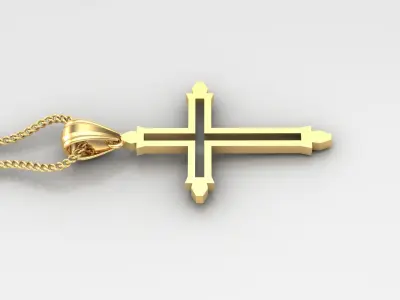 High Cross Pendant Light Gold 18K 4CP055 3D print model