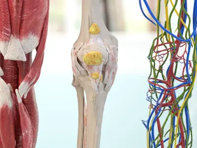  Human Knee Joint Anatomy Rigged for Cinema 4D 