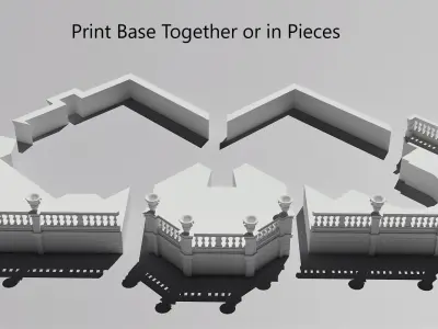 Haunted Mansion Base Wall and Fence - Mansion Sold Separately   Free 3D print model