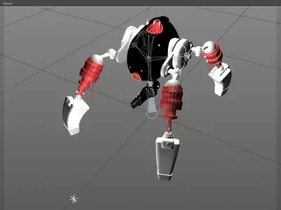 Quadrobot with a Rig 3D model