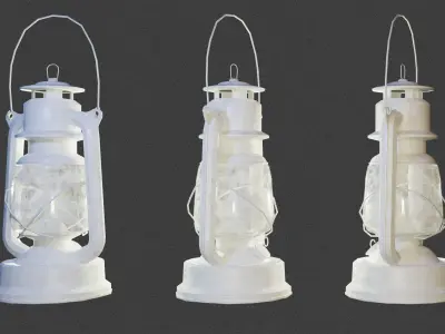 Old Kerosene Lamp Low-poly 3D model