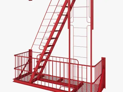 Street fire escape 3D model