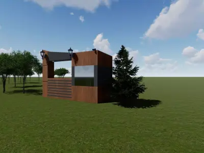 Gate with security 3D model
