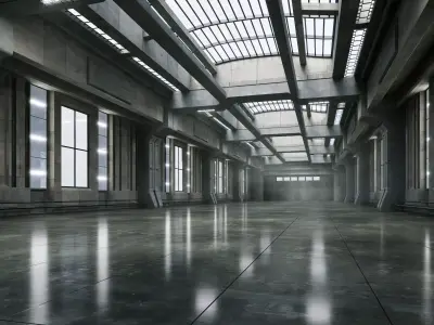 Cinematic Vehicle Hangar - Cinematic Environment - 003 Low-poly 3D model