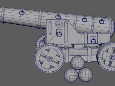 artillery Low-poly 3D model
