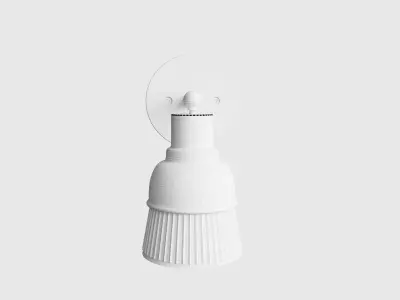 Spun Brass and Holophane Glass Armed Wall Light 3d model 3D model