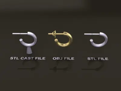 Earring Hoop Rope Opened Back 7mm Width Inside  3D print model