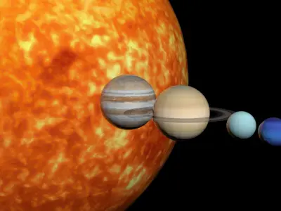 8K PBR Solar System Planets Low-poly 3D model