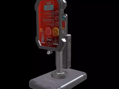 Scifi Computer Low-poly 3D model