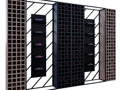 Wine Shelf 3 3D model
