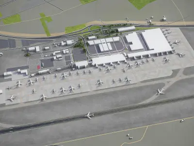 Alicante - Elche Airport - ALC Low-poly 3D model