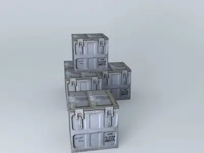 metal boxes Free 3D model