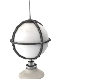 Retro Street Lamp Low poly 3d model Low-poly 3D model