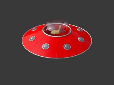 Alien Spaceship Cartoon Low-poly 3D model