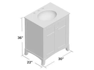 Manningtree Single Bathroom Vanity Set 3D model
