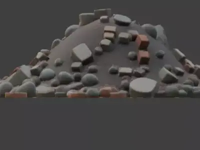 Urban Rubble Pile 3D Model Free low-poly 3D model
