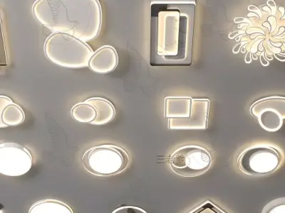 Modern chandelier combination 3D model download Low-poly 3D model