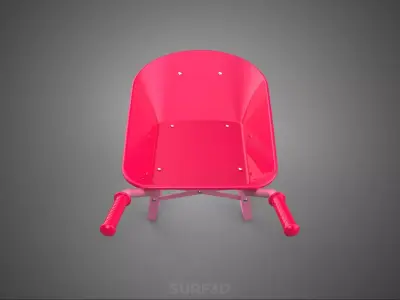 TOY PINK WHEELBARROW CART TROLLEY CHILD KIDS CHILDREN FUN PLAY 3D model